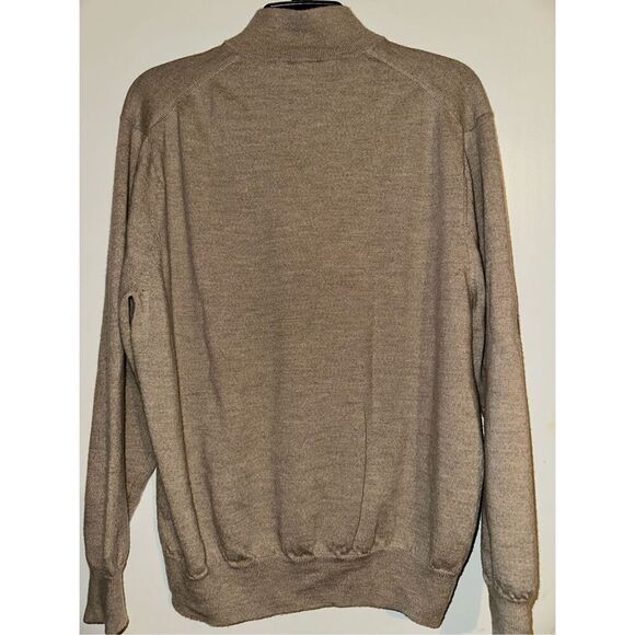 Jos A Bank Mens XL Signature Collection 100% Pima Cotton 1/4 Zip Sweater Brown - Picture 3 of 4